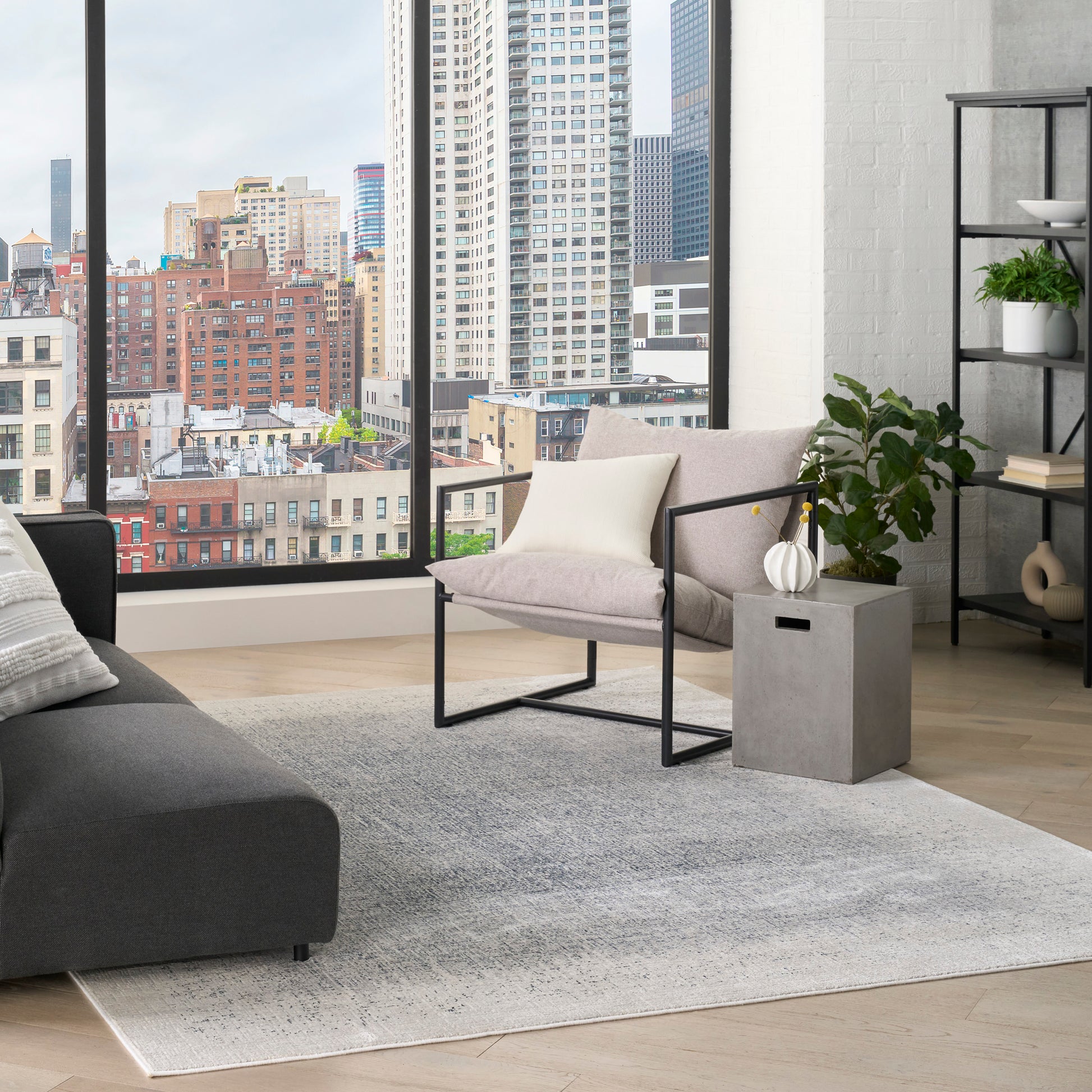 DKNY Grand Street  Ivory Blue  Contemporary