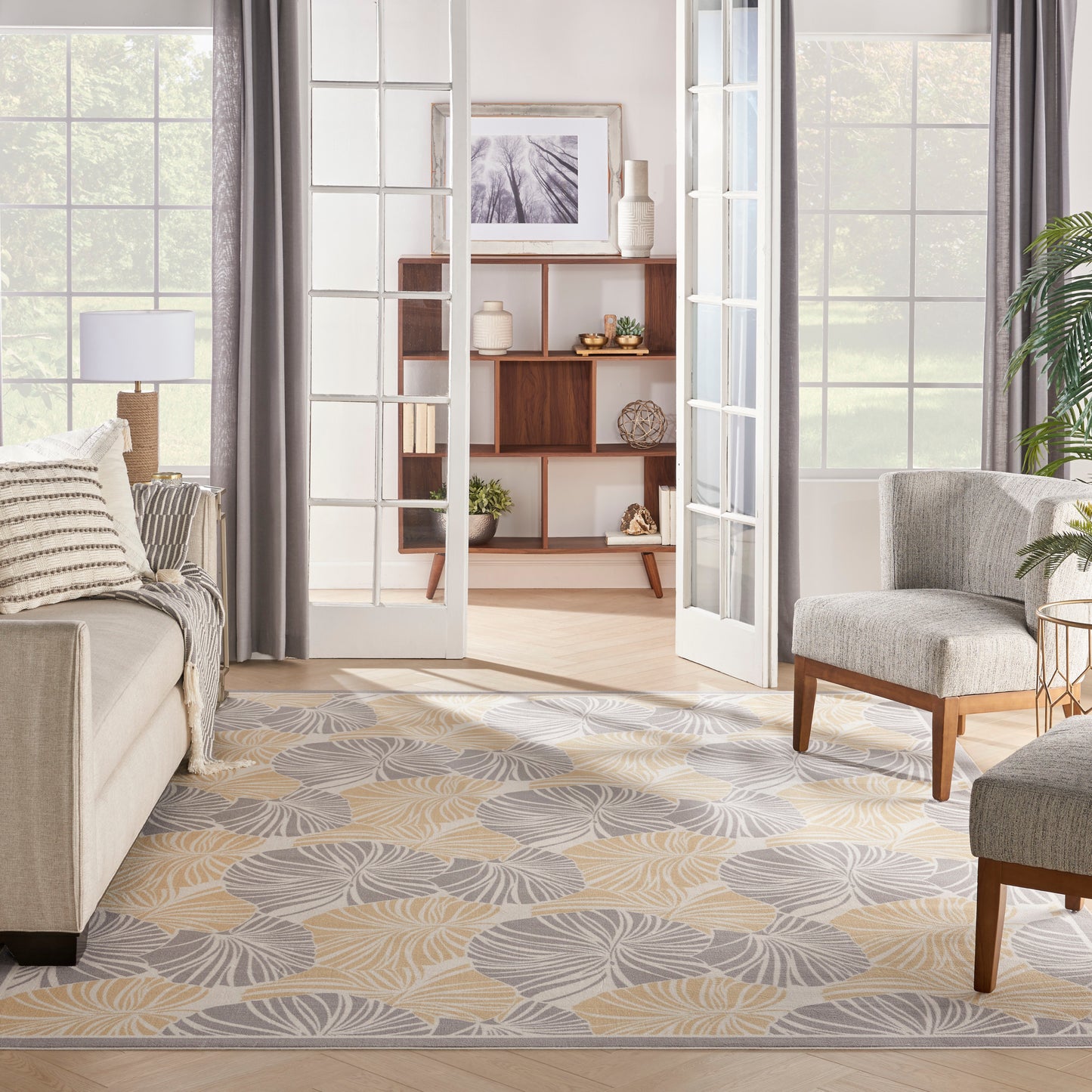 Waverly Sun N Shade  Grey  Contemporary