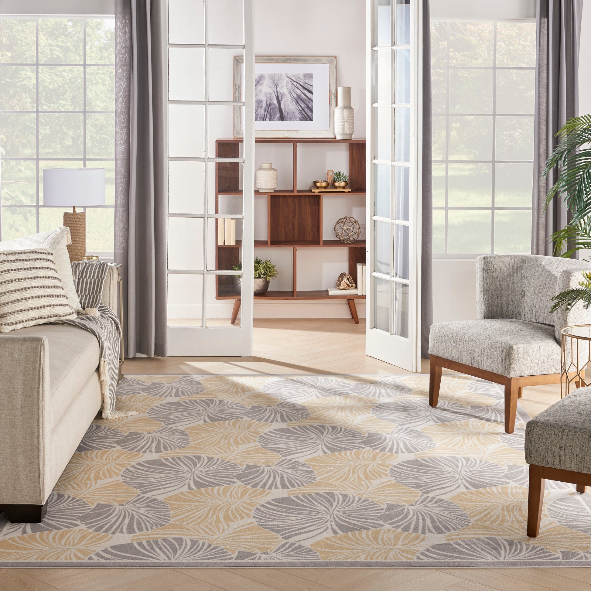 Waverly Sun N Shade  Grey  Contemporary