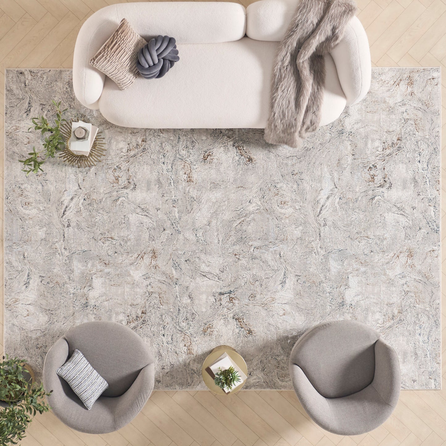 Nourison Home Glitz  Grey Multicolor  Contemporary