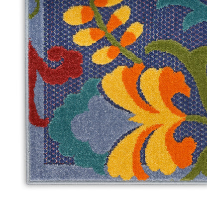 Nourison Home Aloha  Navy Multicolor  Contemporary