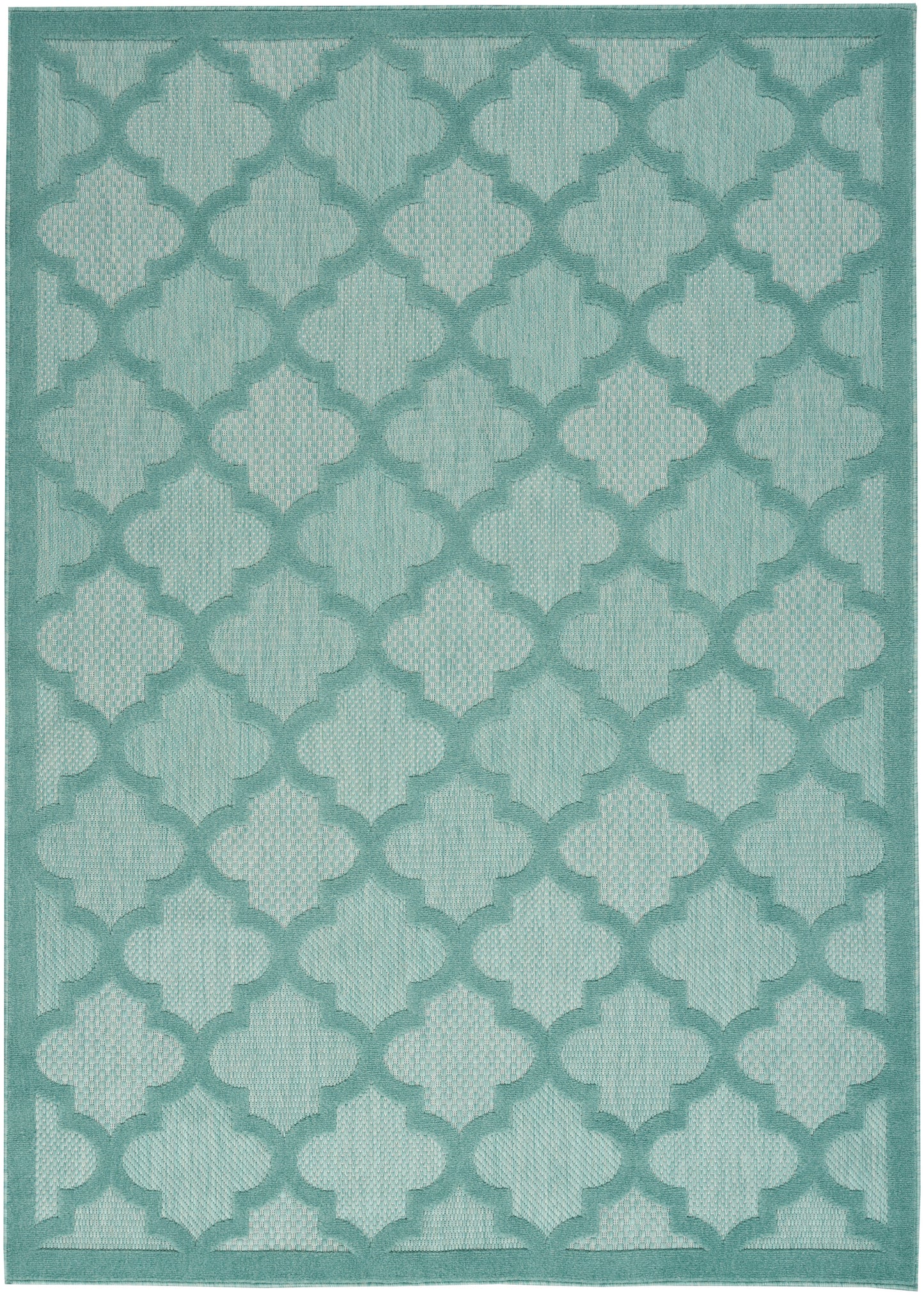 Nourison Home Easy Care NES01 Aqua Teal Contemporary Flat Weave Rug