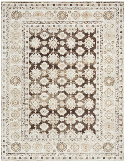 Nourison Home Dekor DEK02 Ivory Brown Traditional Machine Woven Rug
