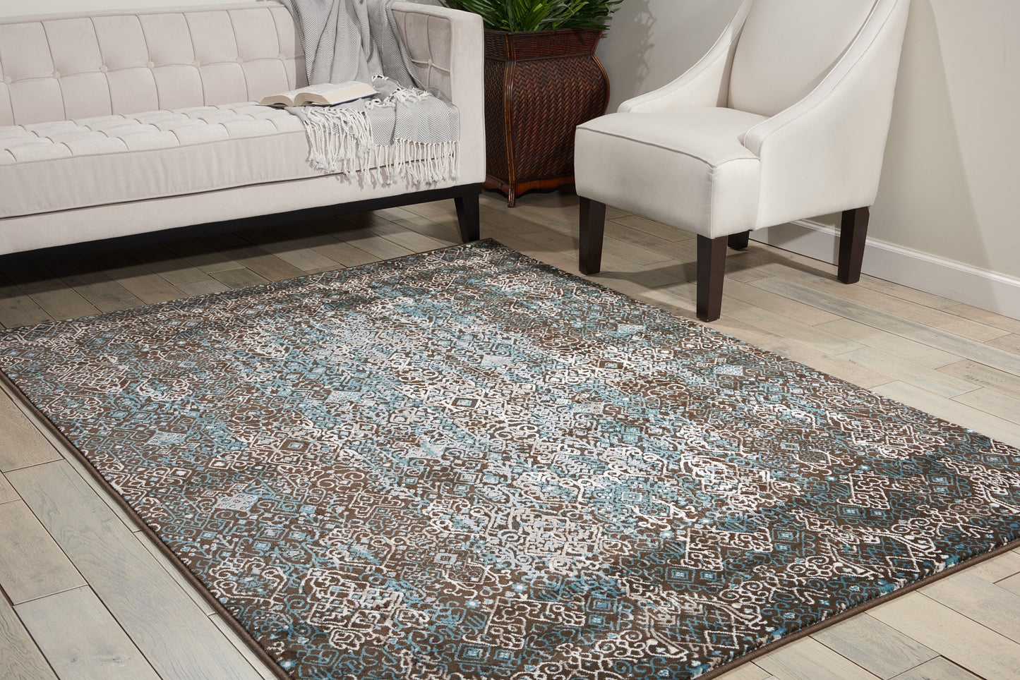 Nourison Home Karma  Blue  Transitional