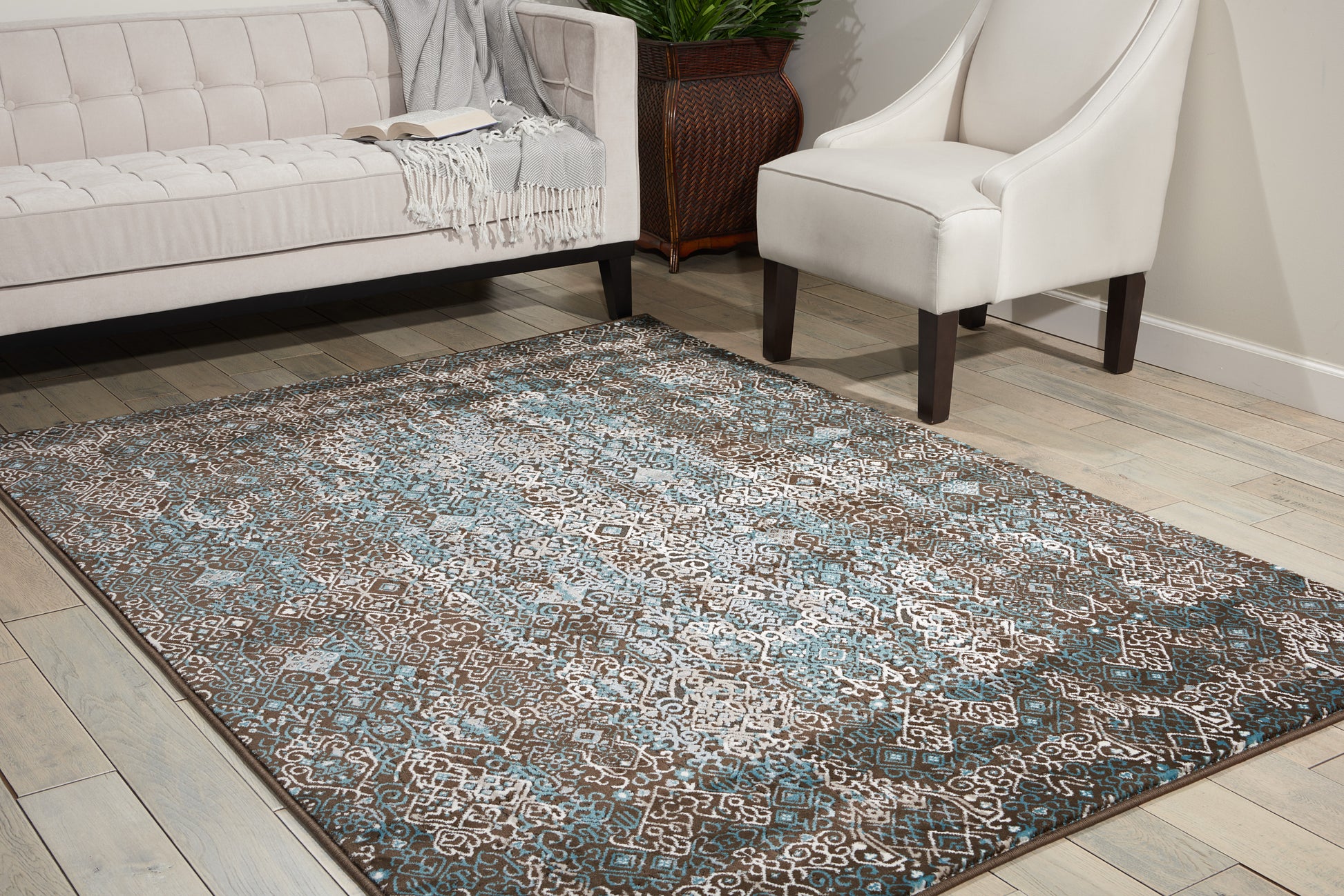Nourison Home Karma  Blue  Transitional