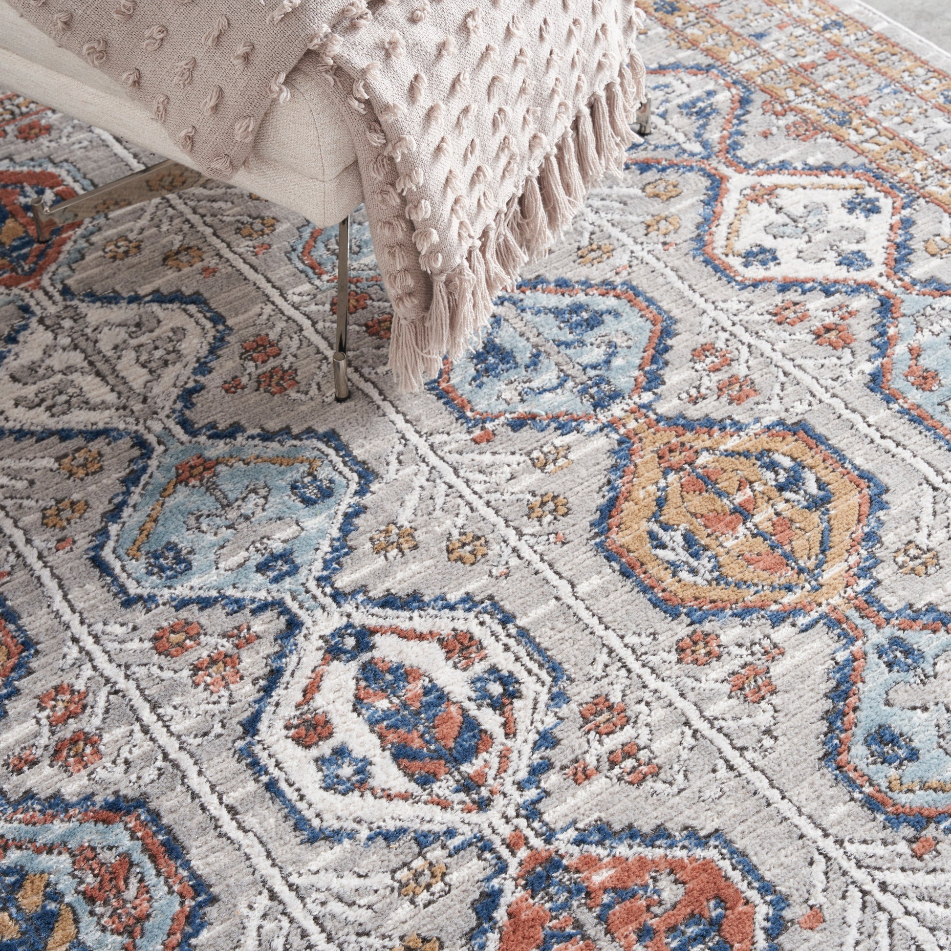 Nourison Home Quarry  Grey Multicolor  Contemporary