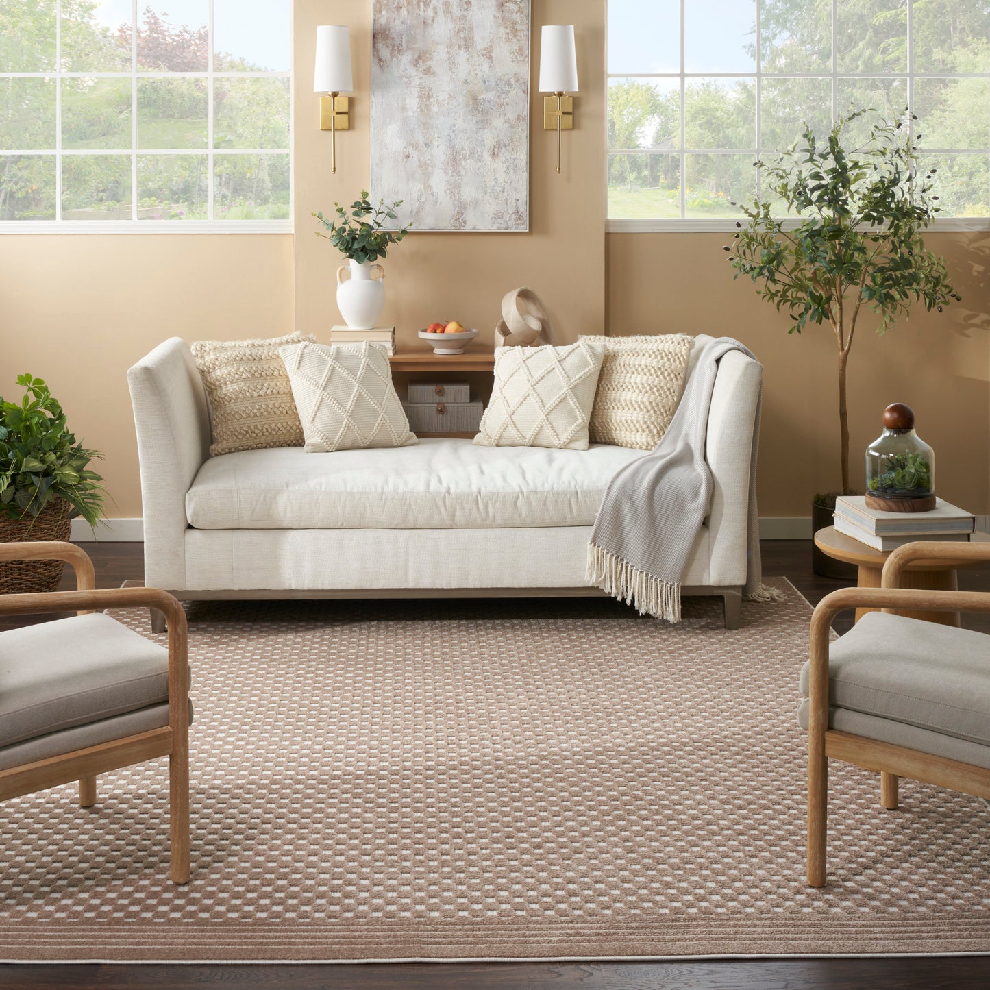 Nourison Home Care Free  Brown  Contemporary