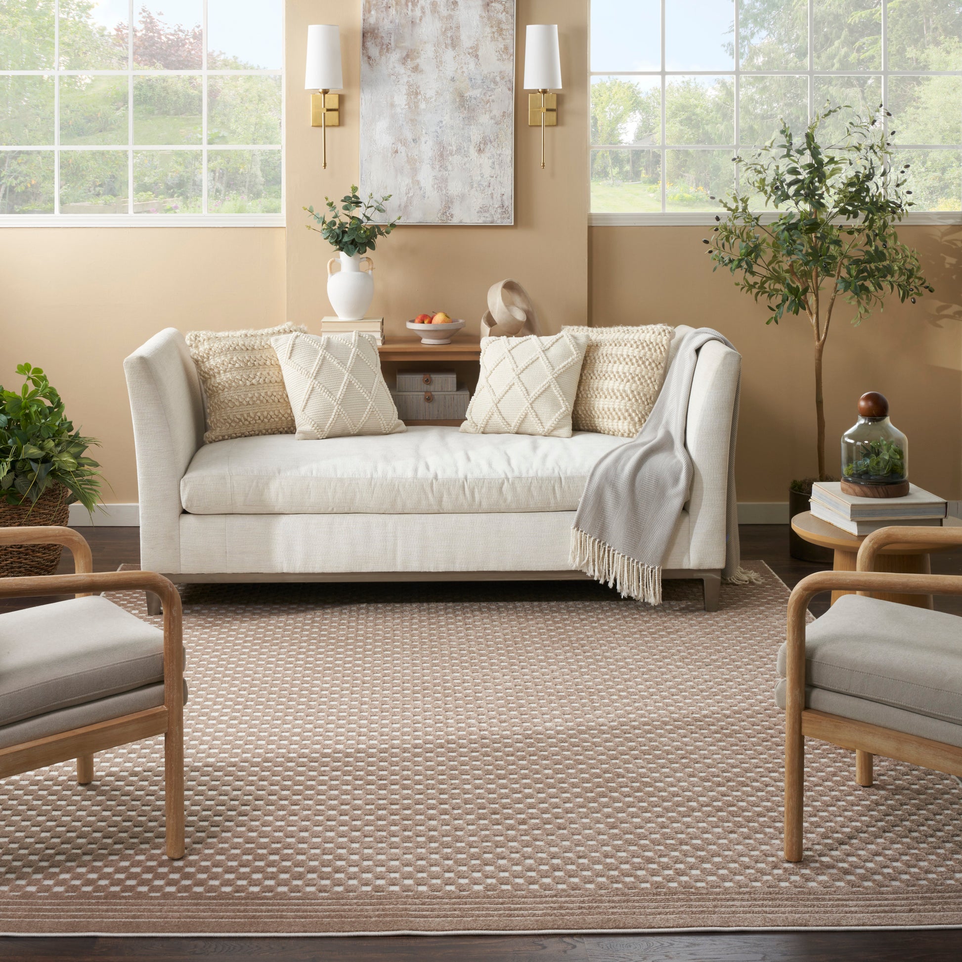 Nourison Home Care Free  Brown  Contemporary