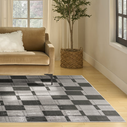Nourison Home Nordic  Grey Black  Contemporary