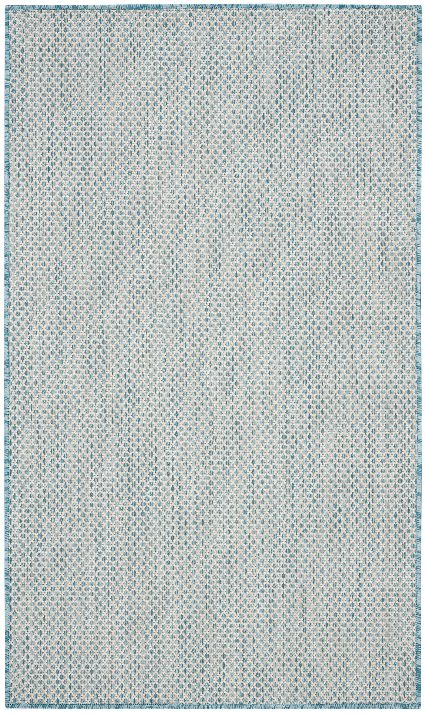 Nourison Home Courtyard COU01 Ivory Aqua Contemporary Power-loomed Rug