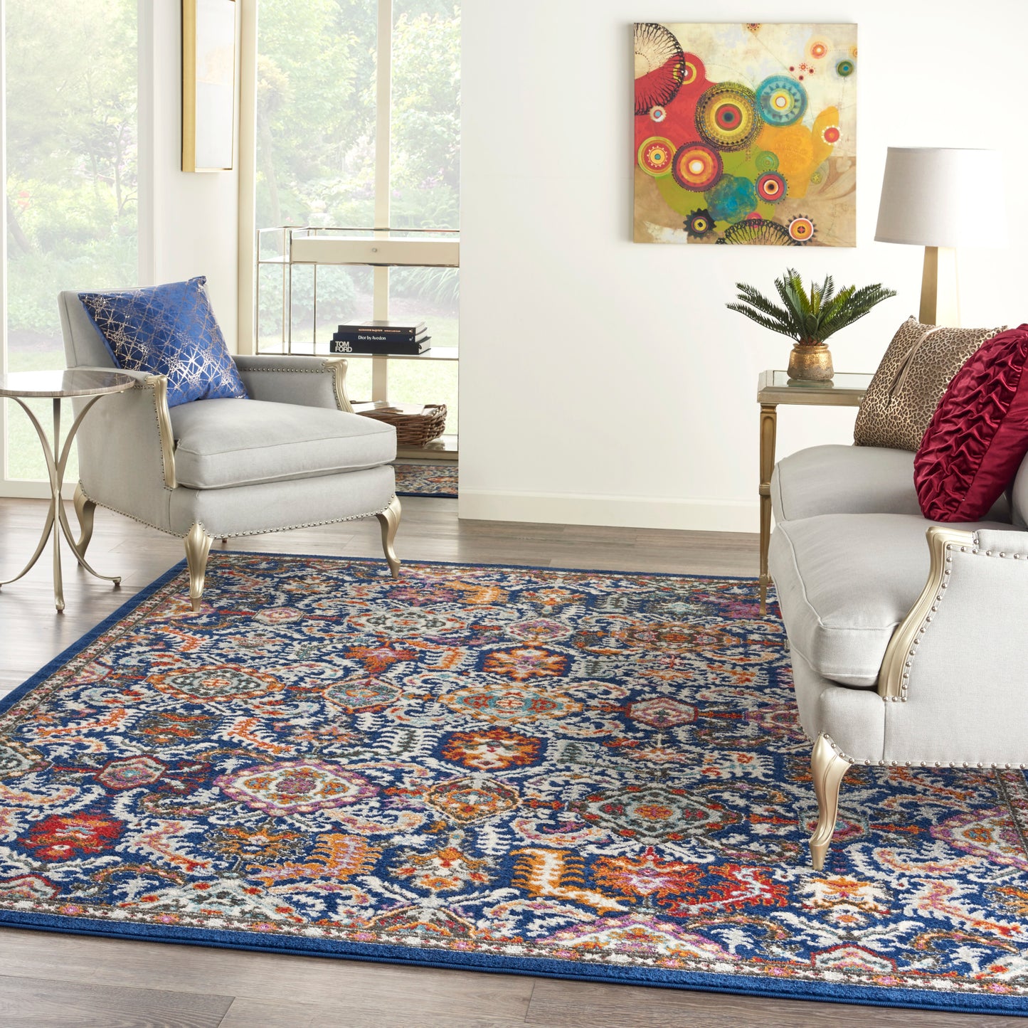 Nourison Home Passion  Blue Multicolor  Transitional