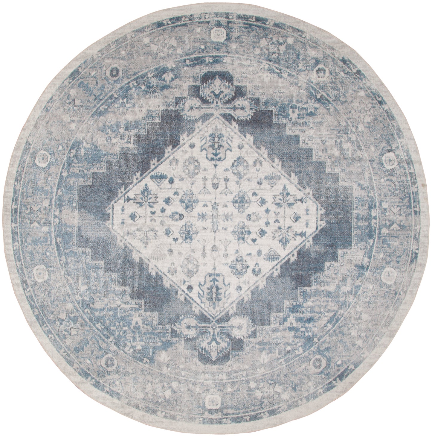 Nourison Home Astra Machine Washable ASW11 Blue Ivory Traditional Power-loomed Rug
