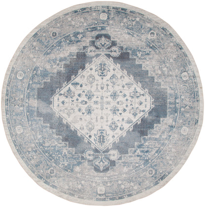 Nourison Home Astra Machine Washable ASW11 Blue Ivory Traditional Power-loomed Rug