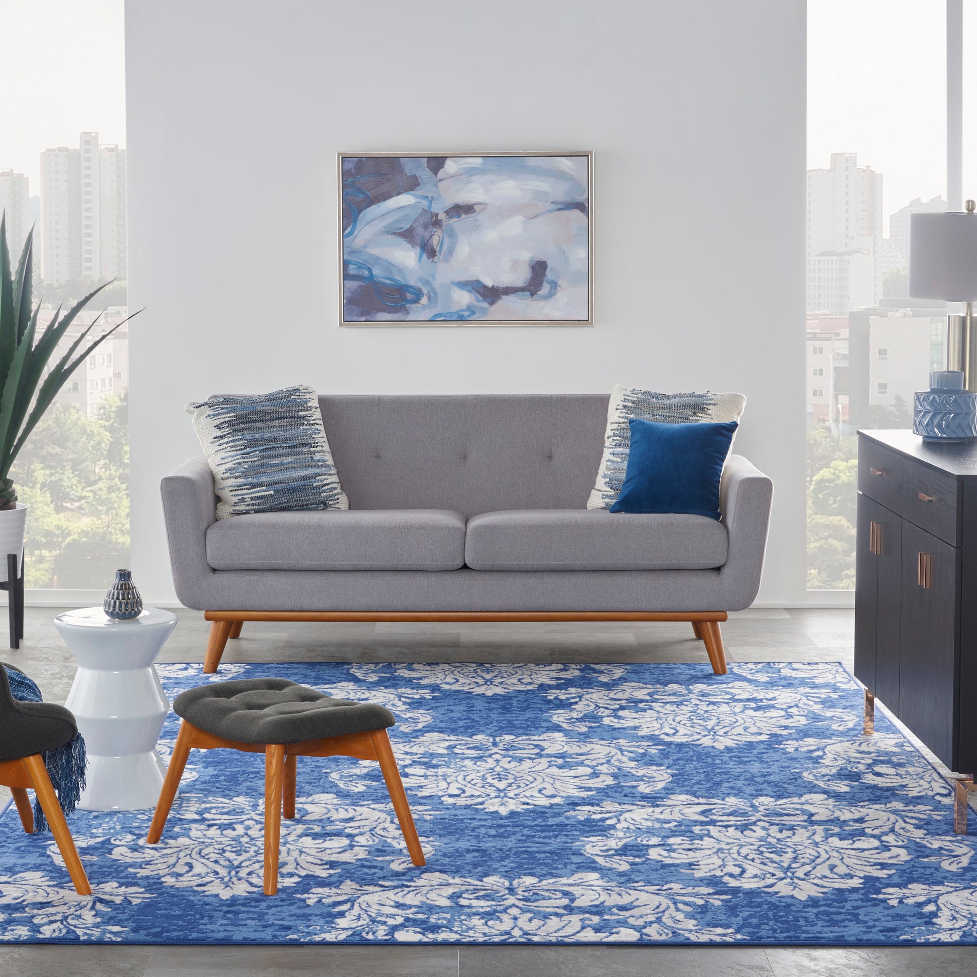 Nourison Home Whimsicle  Navy Ivory  Contemporary