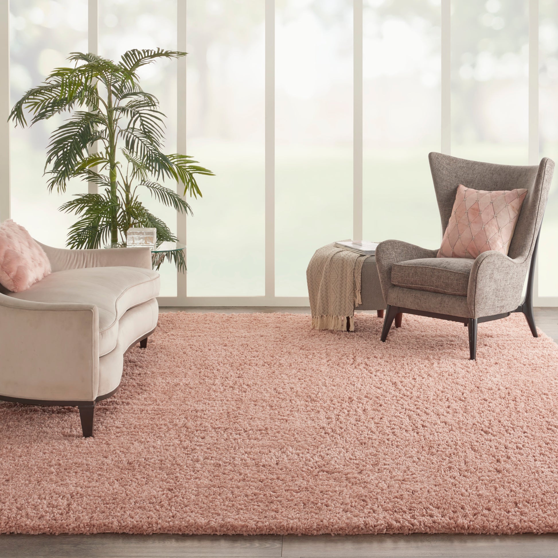 Nourison Home Malibu Shag  Blush  Contemporary