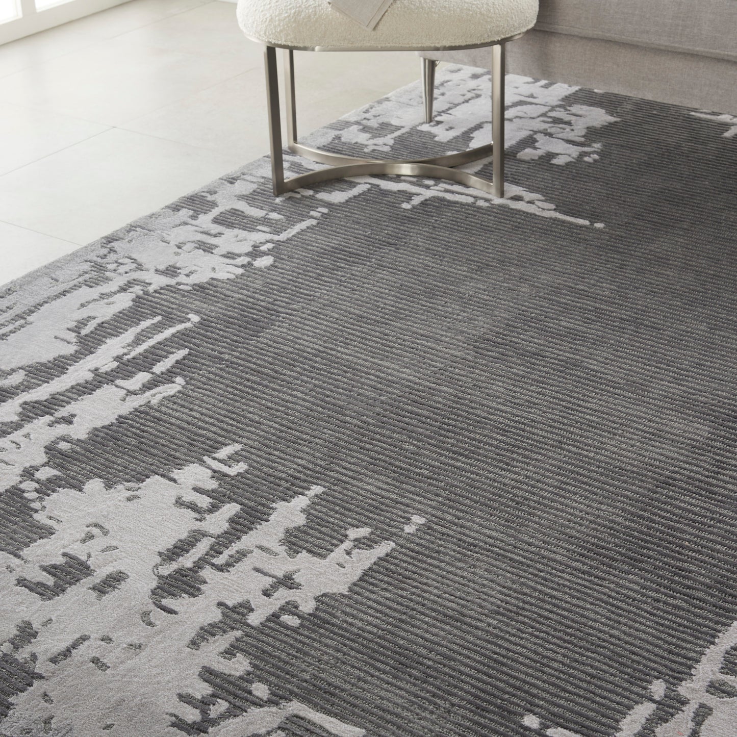 Nourison Home Symmetry  Grey Beige  Contemporary