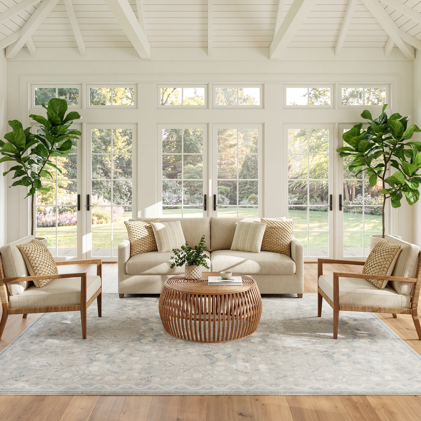 Nourison Home Botanical Washables  Grey Multicolor  Contemporary