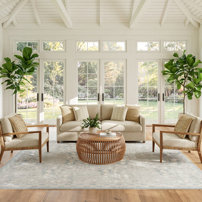 Nourison Home Botanical Washables  Grey Multicolor  Contemporary
