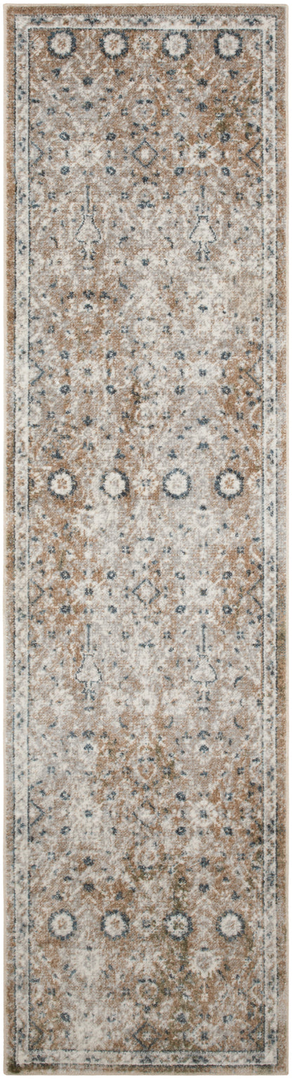 Nourison Home Astra Machine Washable ASW16 Gold Grey Traditional Power-loomed Rug