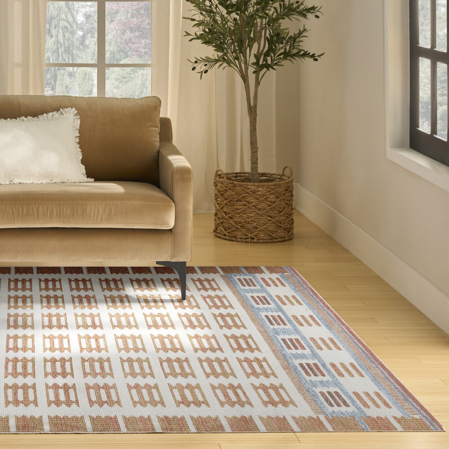 Nourison Home Nordic  Ivory Rust  Contemporary