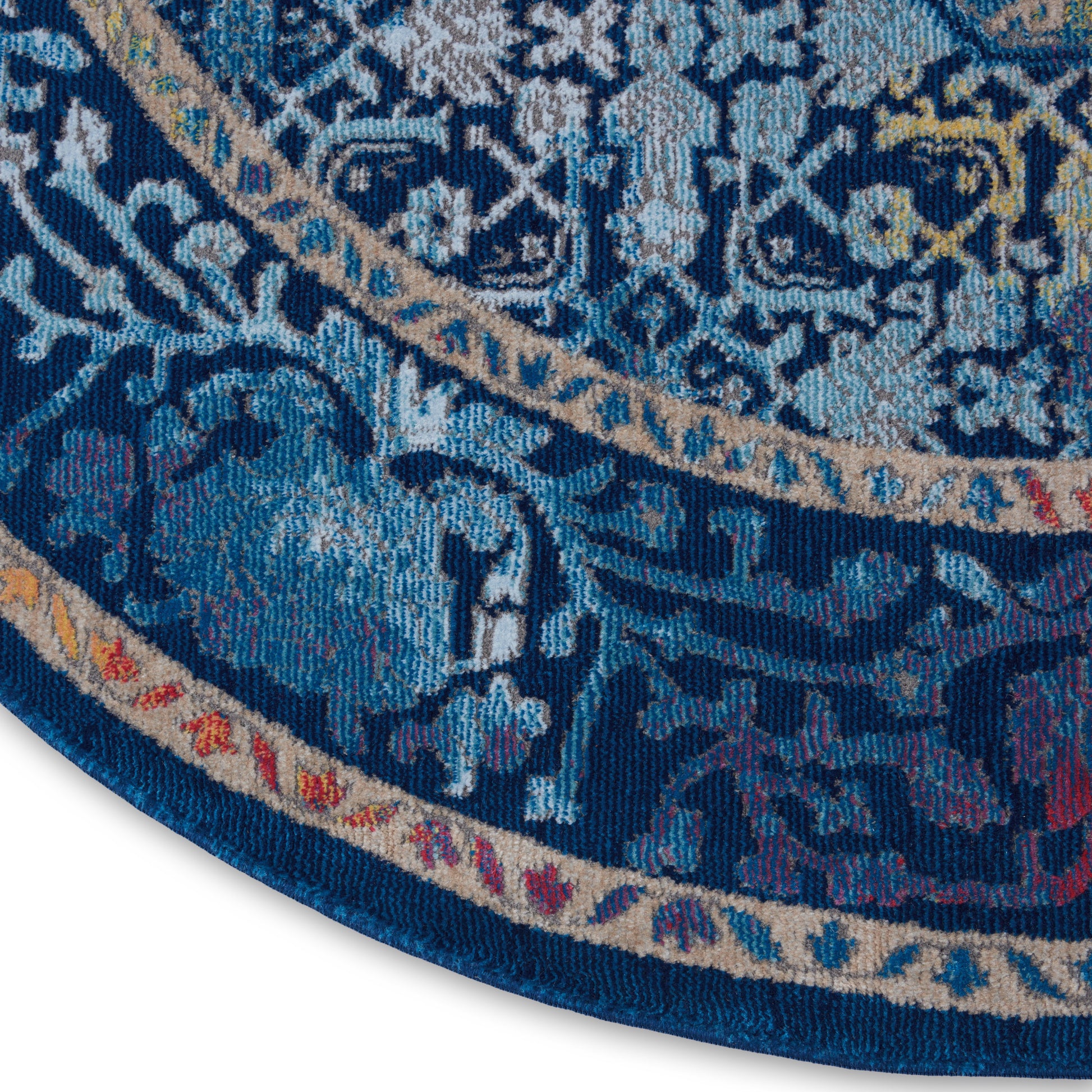Nourison Home Ankara Global  Blue Multicolor  Transitional