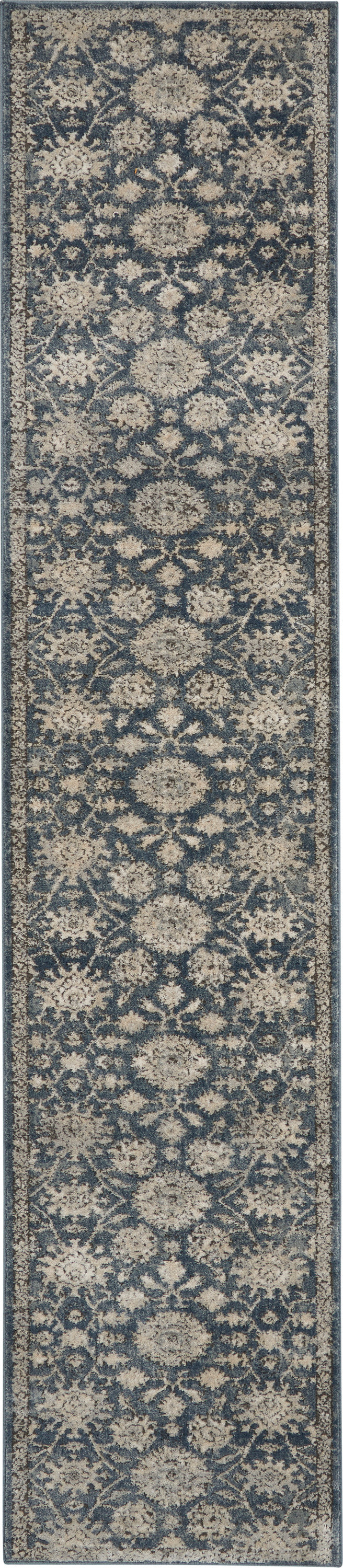 Nourison Home Quarry QUA06 Blue Beige Traditional Power-loomed Rugs