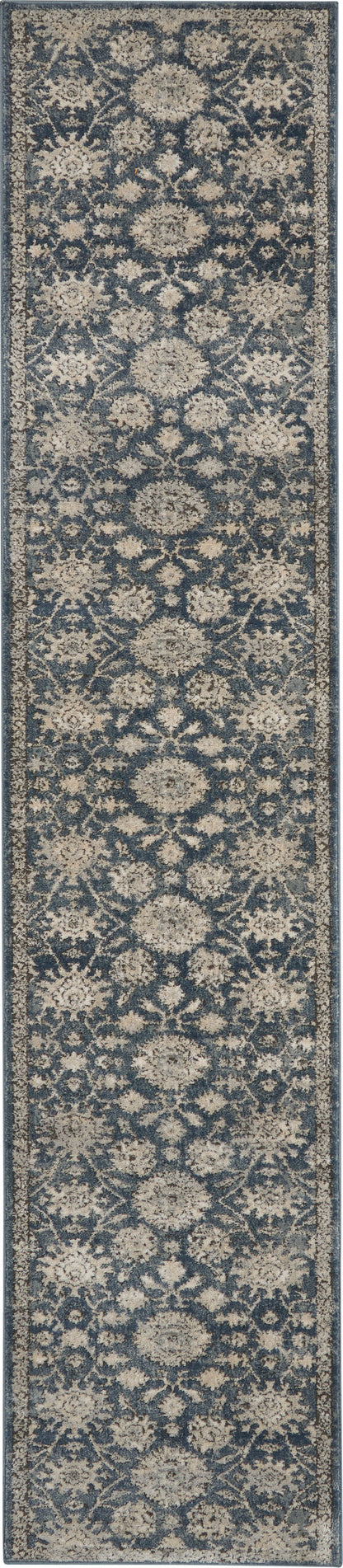 Nourison Home Quarry QUA06 Blue Beige Traditional Power-loomed Rugs