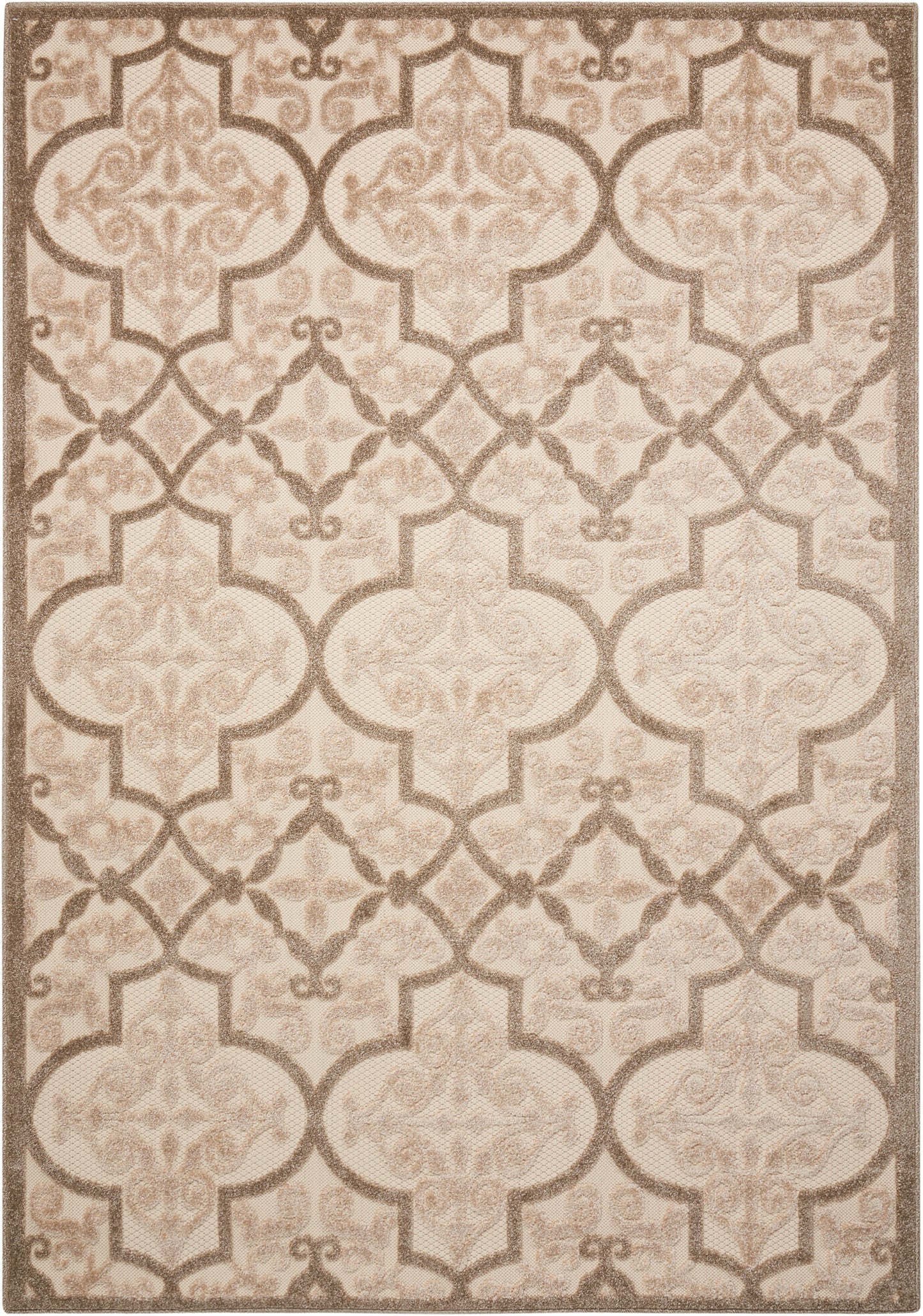 Nourison Home Aloha ALH14 Cream Transitional Power-loomed Rugs