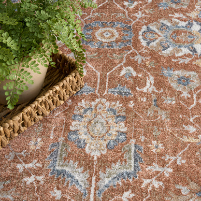 Nourison Home Astra Machine Washable  Rust Ivory  Traditional