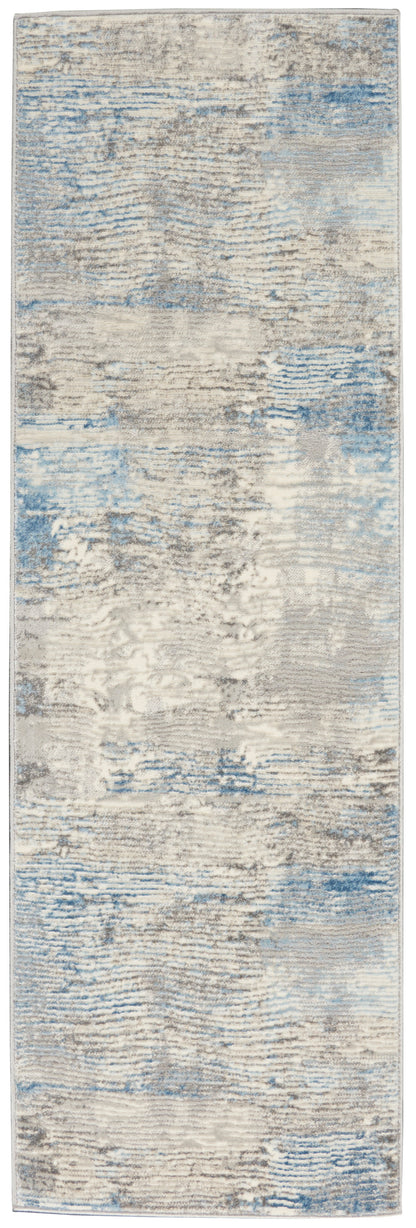 Nourison Home Solace SLA01 Ivory Grey Blue Contemporary Power-loomed Rug