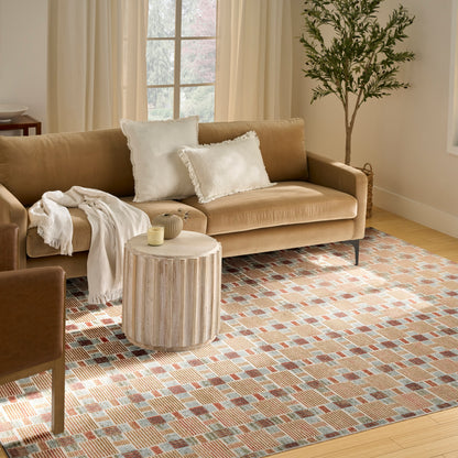 Nourison Home Nordic  Rust Multicolor  Contemporary