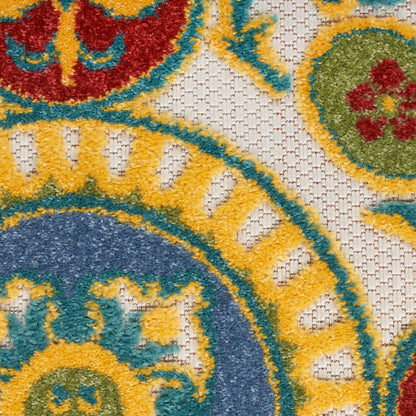 Nourison Home Aloha  Red Multicolor  Contemporary