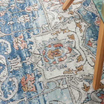 Nourison Home Quarry  Ivory Blue  Traditional