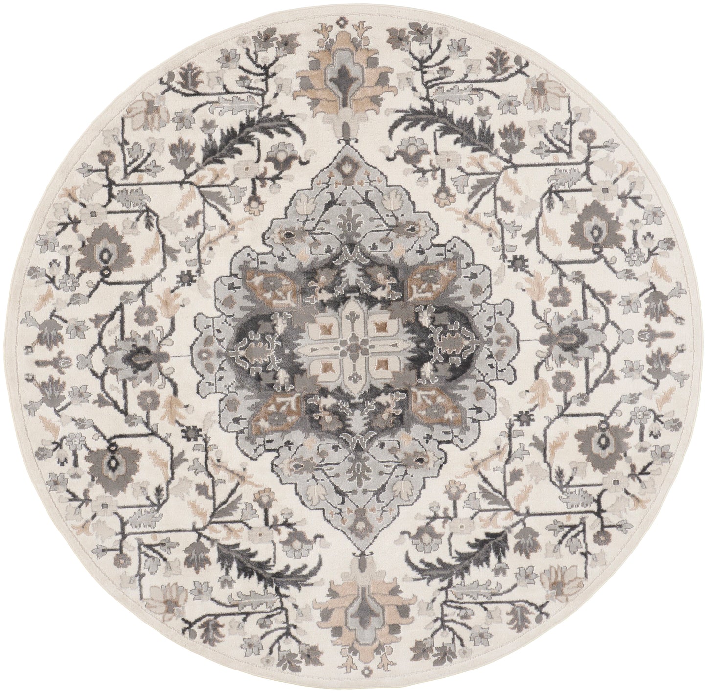 Nourison Home Elation ETN09 Ivory Grey Traditional Power-loomed Rug