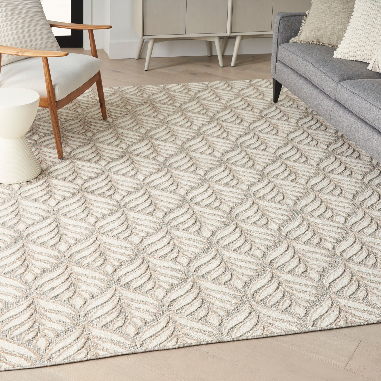 Nourison Home Aloha  Ivory Grey  Contemporary