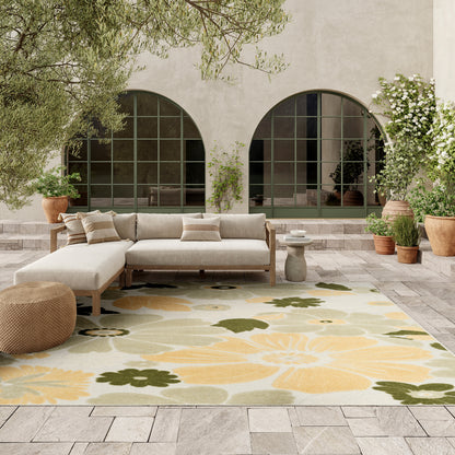 Nourison Home Aloha  Ivory Green  Contemporary