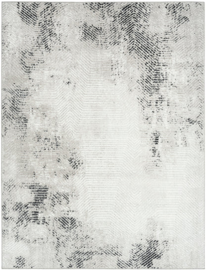 Nourison Home Dekor DEK04 Grey Charcoal Contemporary Machine Woven Rug