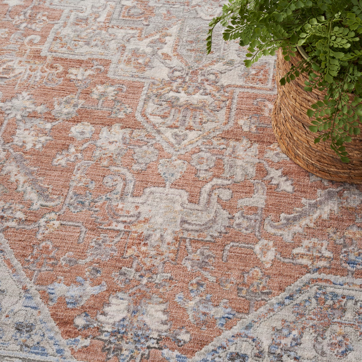 Nourison Home Elegant Heirlooms  Blue Multicolor  Traditional