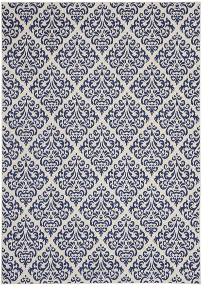 Nourison Home Grafix GRF06 White Blue Transitional Power-loomed Rug