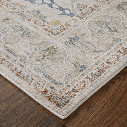 Feizy Pasha 39M4F Ivory Blue Transitional/Bohemian & Eclect Machinemade Rug - Rugs - Feizy - Atlanta Designer Rugs