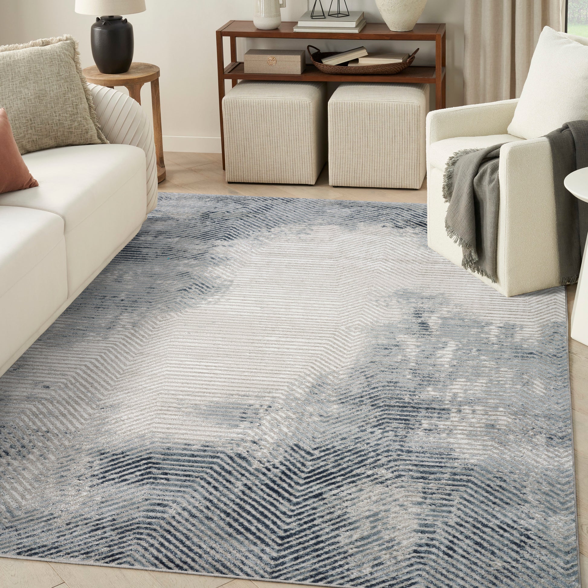Nourison Home Dekor  Grey Navy  Contemporary