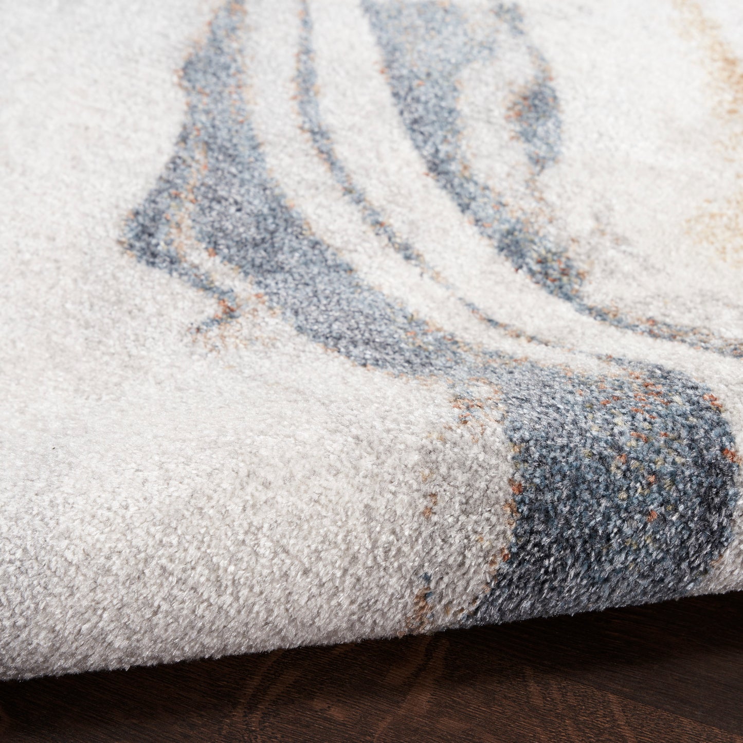 Nourison Home Astra Machine Washable  Ivory Blue  Contemporary