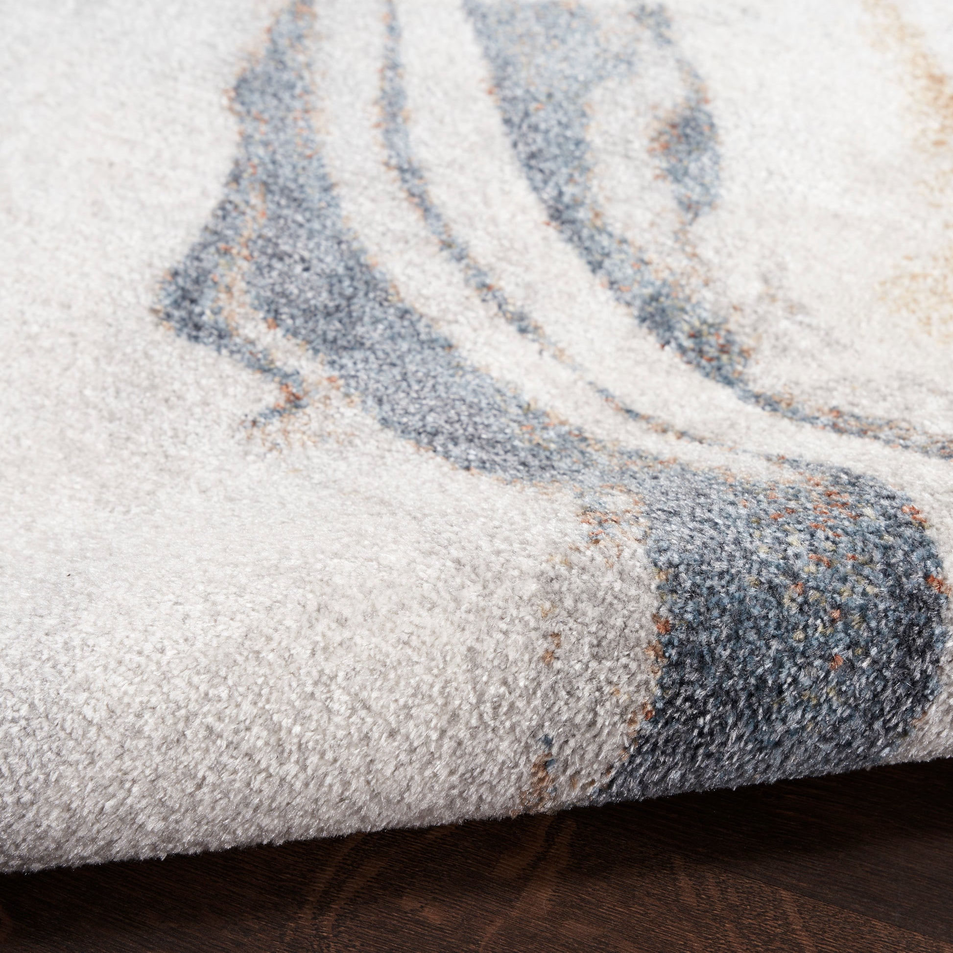 Nourison Home Astra Machine Washable  Ivory Blue  Contemporary