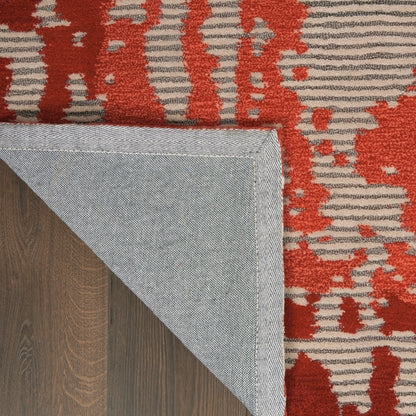 Nourison Home Symmetry  Beige Red  Contemporary