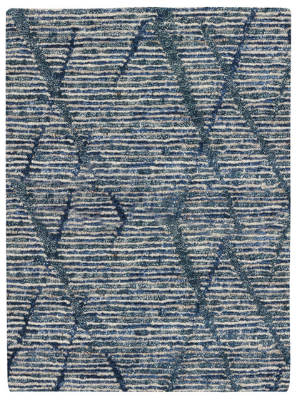Nourison Home OCEAN OCP02 Indigo Contemporary Knotted Rugs