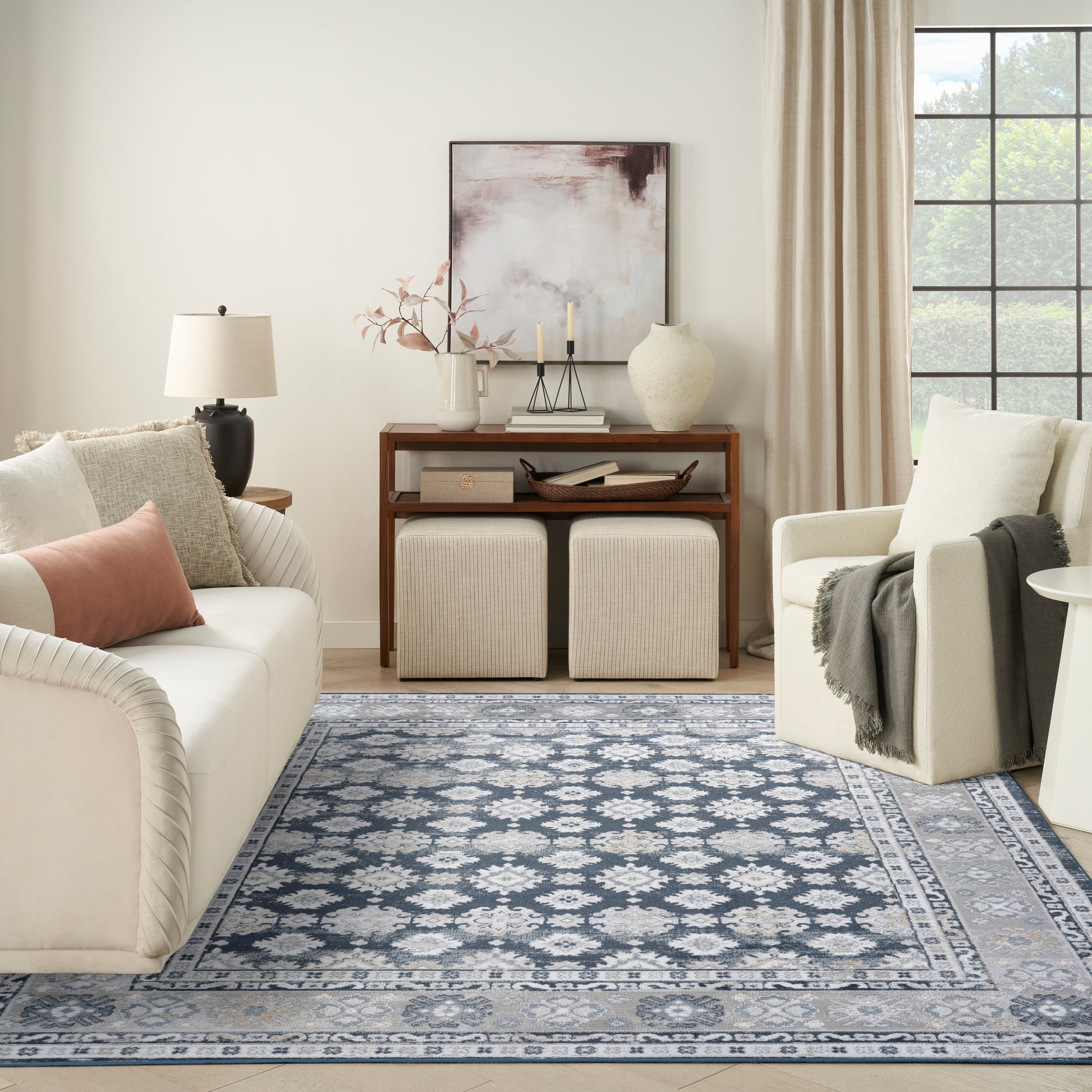 Nourison Home Dekor  Grey Navy  Traditional