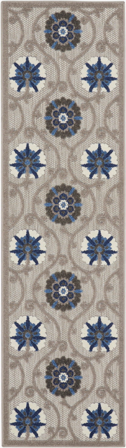Nourison Home Aloha ALH19 Grey Blue Contemporary Power-loomed Rugs