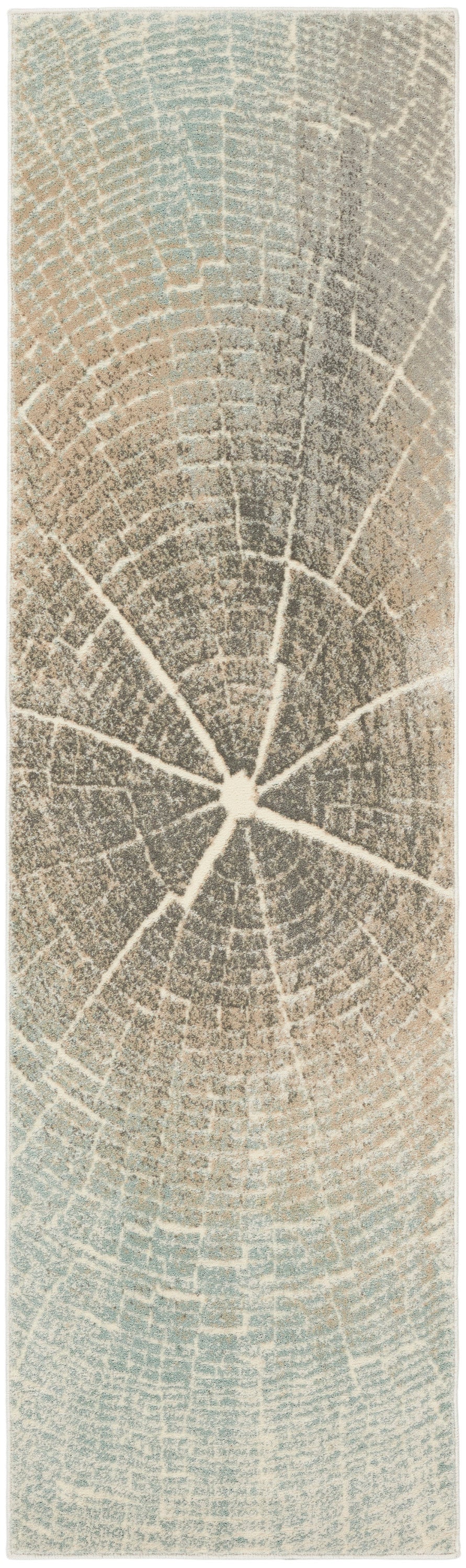 Nourison Home Marmara MRA06 Teal Grey Ivory Contemporary Power-loomed Rug