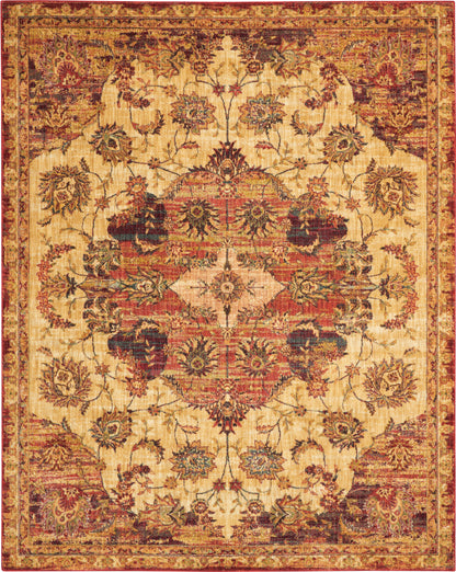 Nourison Home Jewel  Cream Red  Traditional