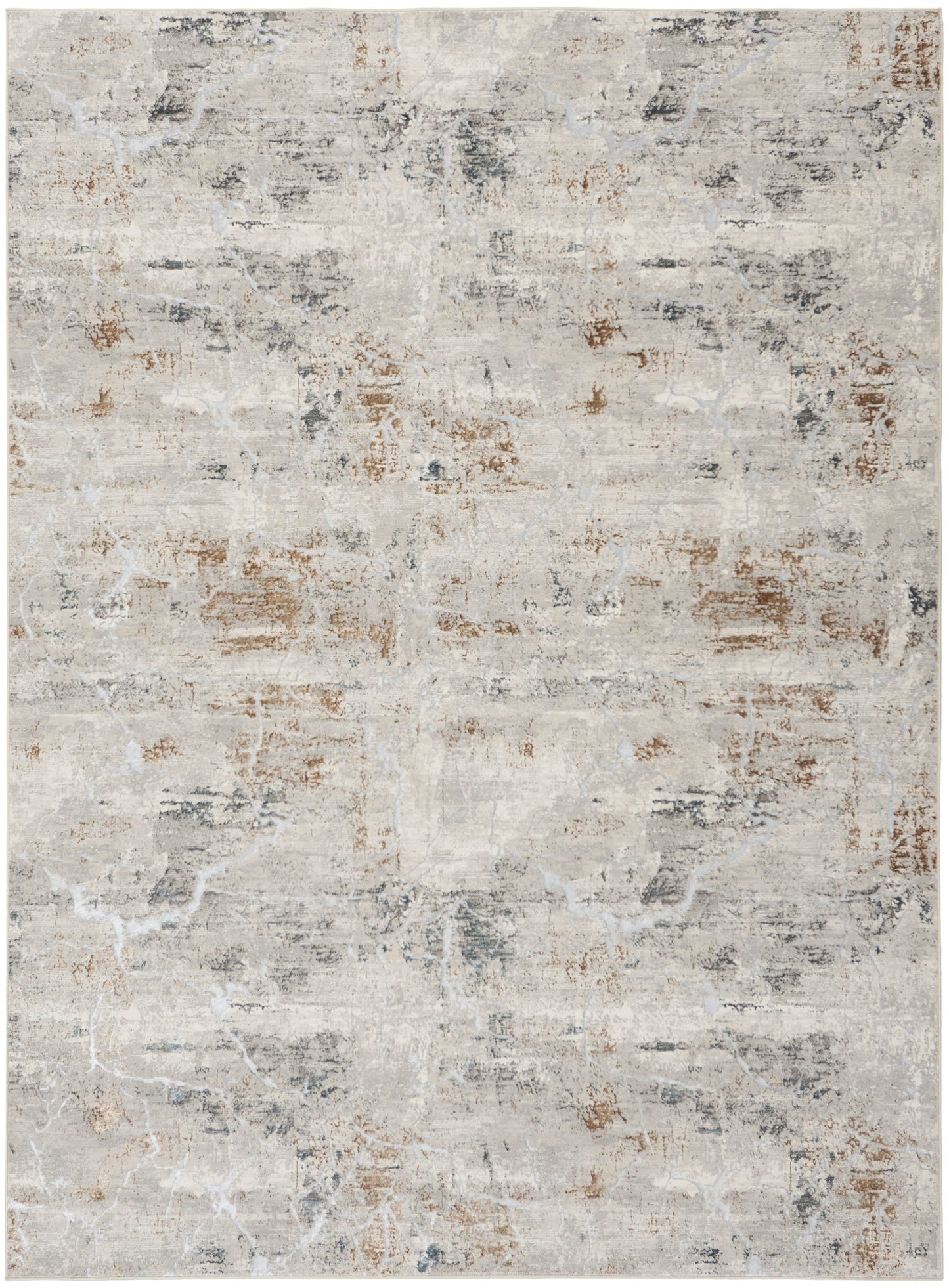 Nourison Home Glitz GLZ23 Grey Multicolor Contemporary Power-loomed Rug